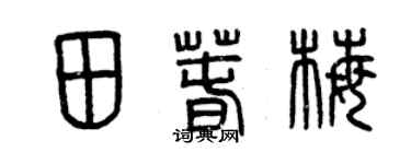 曾慶福田春梅篆書個性簽名怎么寫
