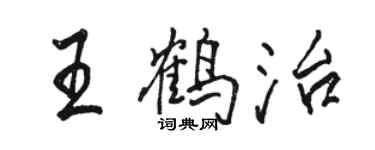 駱恆光王鶴治行書個性簽名怎么寫