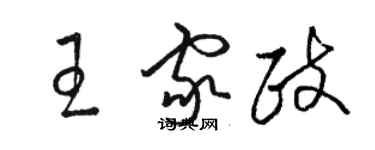 駱恆光王家政草書個性簽名怎么寫