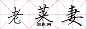 田英章老萊妻楷書怎么寫