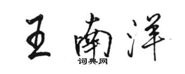 駱恆光王南洋行書個性簽名怎么寫