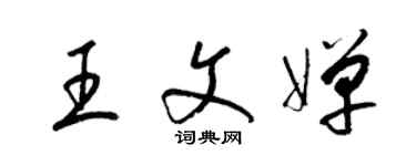 梁錦英王文嬋草書個性簽名怎么寫