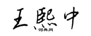 王正良王熙中行書個性簽名怎么寫