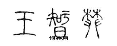 陳聲遠王智攀篆書個性簽名怎么寫