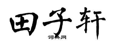 翁闓運田子軒楷書個性簽名怎么寫