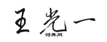 駱恆光王光一行書個性簽名怎么寫