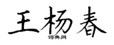丁謙王楊春楷書個性簽名怎么寫