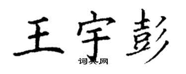 丁謙王宇彭楷書個性簽名怎么寫