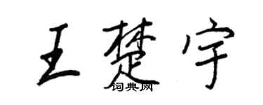 王正良王楚宇行書個性簽名怎么寫