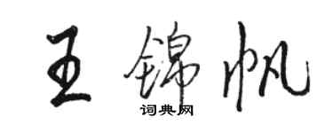 駱恆光王錦帆行書個性簽名怎么寫