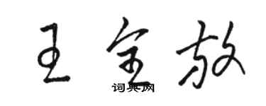 駱恆光王全放草書個性簽名怎么寫