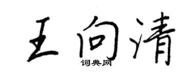 王正良王向清行書個性簽名怎么寫