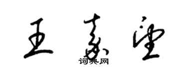 梁錦英王嘉望草書個性簽名怎么寫