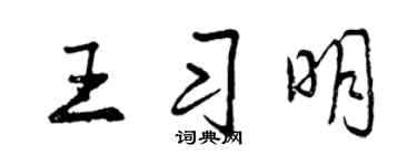 曾慶福王習明行書個性簽名怎么寫