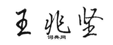 駱恆光王兆堅行書個性簽名怎么寫