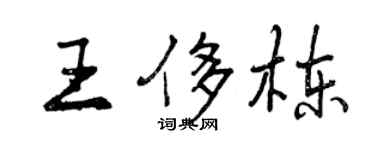 曾慶福王侈棟行書個性簽名怎么寫