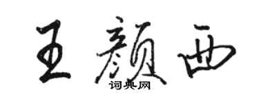 駱恆光王顏西行書個性簽名怎么寫