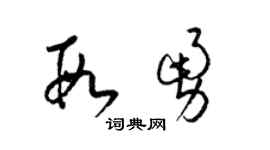 梁錦英段勇草書個性簽名怎么寫