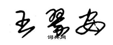 朱錫榮王翠安草書個性簽名怎么寫