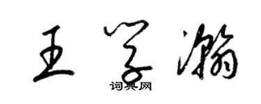 梁錦英王學瀚草書個性簽名怎么寫