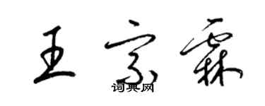 梁錦英王宗霖草書個性簽名怎么寫