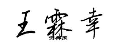 王正良王霖幸行書個性簽名怎么寫