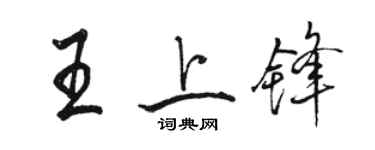 駱恆光王上鋒行書個性簽名怎么寫