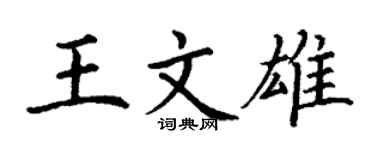 丁謙王文雄楷書個性簽名怎么寫