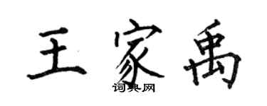 何伯昌王家禹楷書個性簽名怎么寫