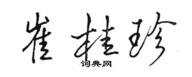 駱恆光崔桂珍行書個性簽名怎么寫