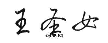 駱恆光王聖女行書個性簽名怎么寫