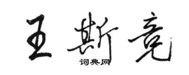 駱恆光王斯競行書個性簽名怎么寫