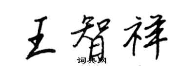 王正良王智祥行書個性簽名怎么寫