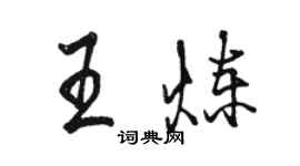 駱恆光王煉行書個性簽名怎么寫