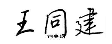 王正良王同建行書個性簽名怎么寫
