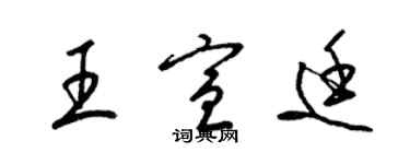 梁錦英王宣廷草書個性簽名怎么寫