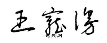 曾慶福王寵漫草書個性簽名怎么寫