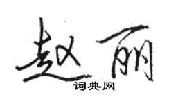 駱恆光趙麗行書個性簽名怎么寫