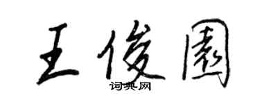 王正良王俊園行書個性簽名怎么寫