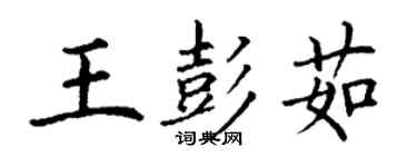 丁謙王彭茹楷書個性簽名怎么寫