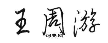 駱恆光王週遊行書個性簽名怎么寫