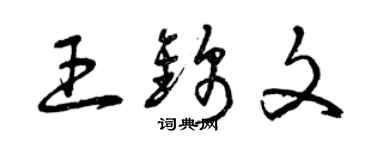 曾慶福王錦文草書個性簽名怎么寫