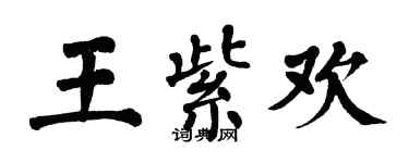 翁闓運王紫歡楷書個性簽名怎么寫