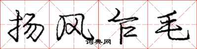 龐中華揚風乍毛行書怎么寫