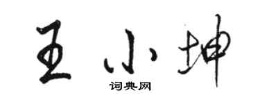 駱恆光王小坤行書個性簽名怎么寫