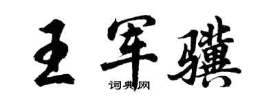 胡問遂王軍驥行書個性簽名怎么寫