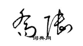 梁錦英喬陸草書個性簽名怎么寫