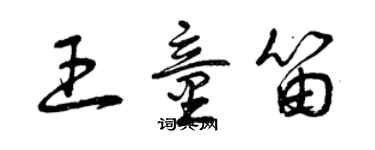 曾慶福王童笛草書個性簽名怎么寫