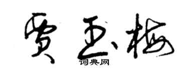 曾慶福賈玉梅草書個性簽名怎么寫