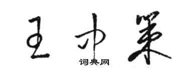 駱恆光王中策草書個性簽名怎么寫